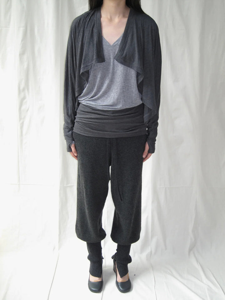 Dolman Sleeve Open Cardigan - Grey