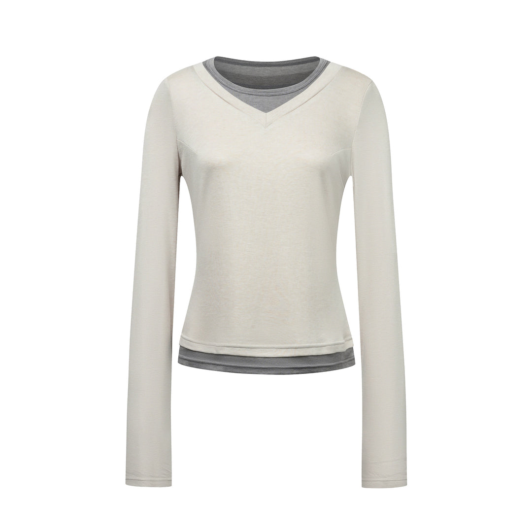 Faux Double Layer Top - Cream