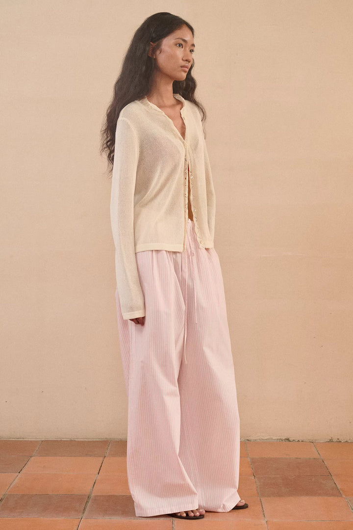 Semi-Sheer Scalloped Cardigan