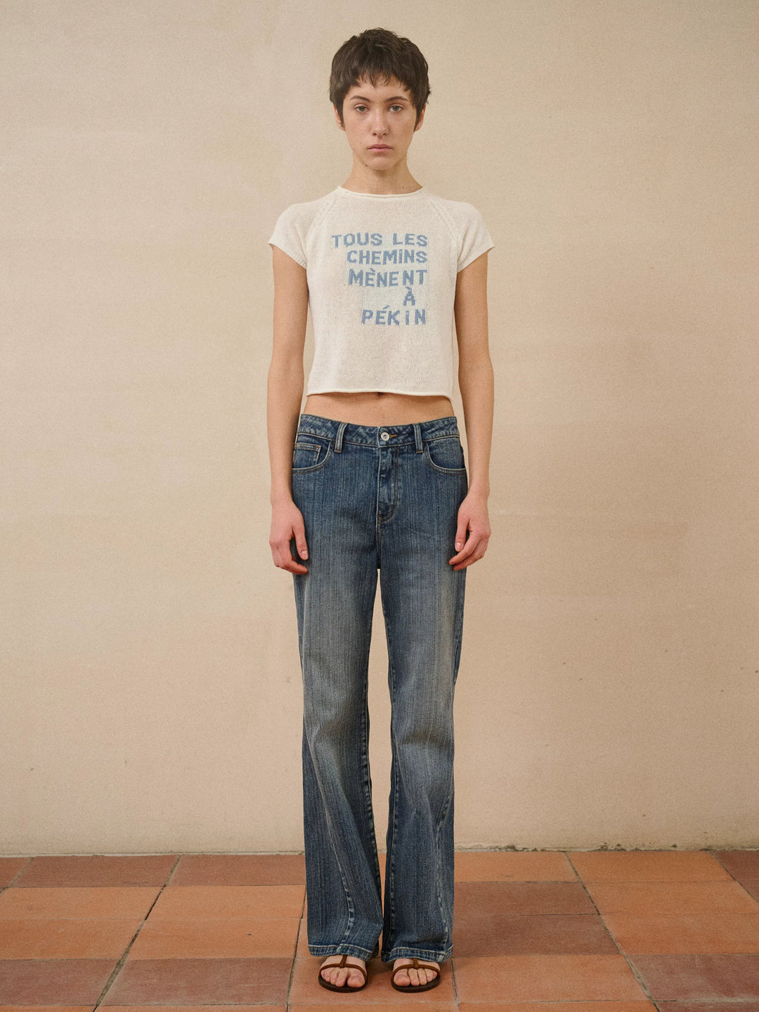 Twisted Seam Flared Jeans