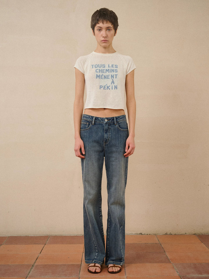 Twisted Seam Flared Jeans