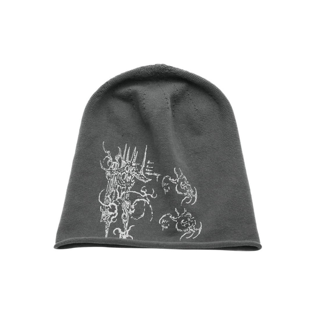 Tattoo Print Beanie - Grey