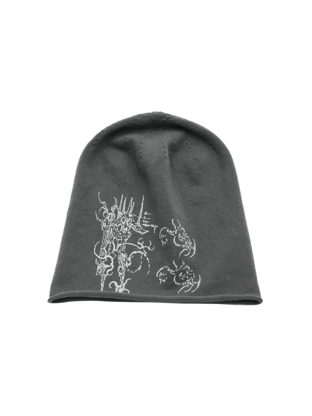 Tattoo Print Beanie - Grey