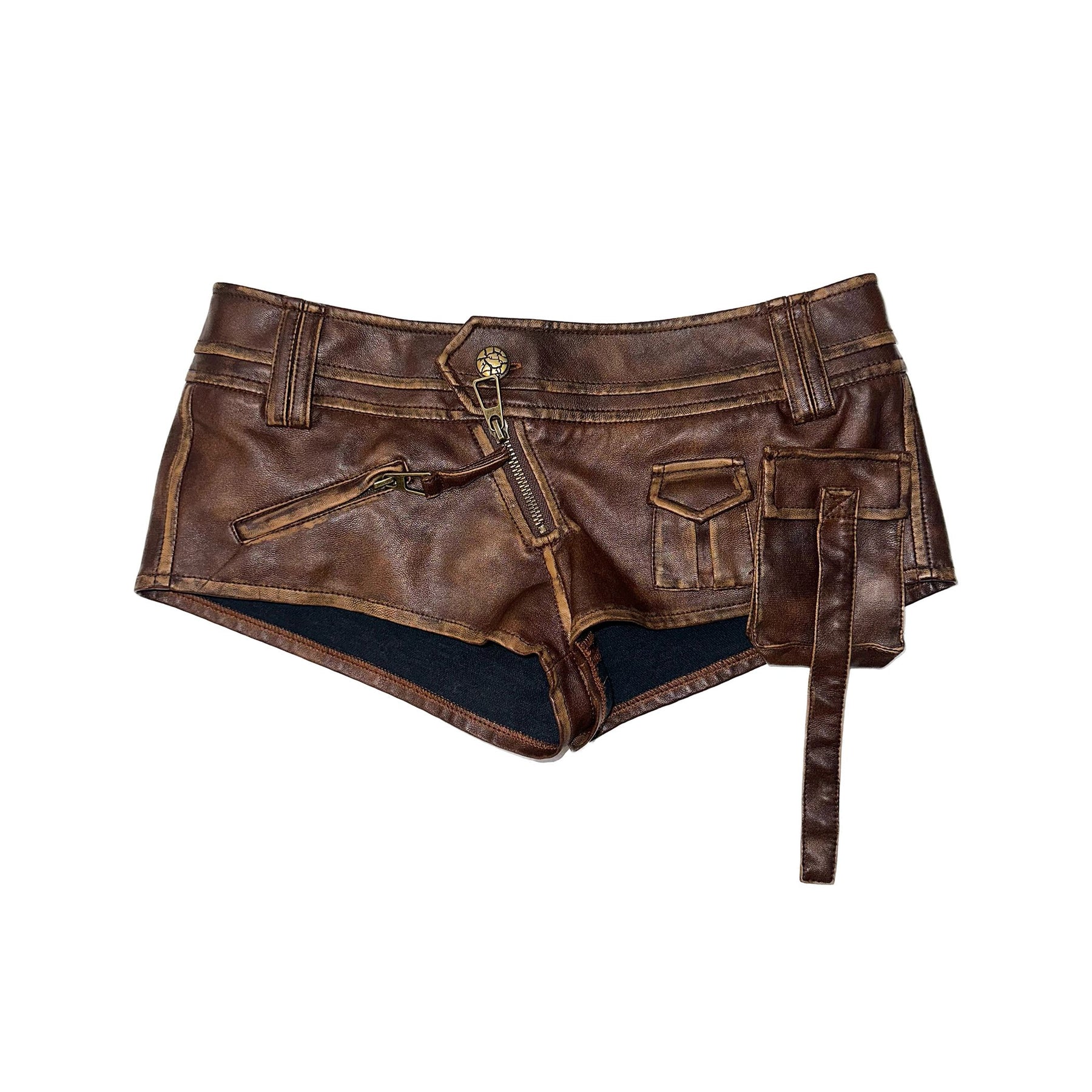 vegan leather short pants | NKNIT