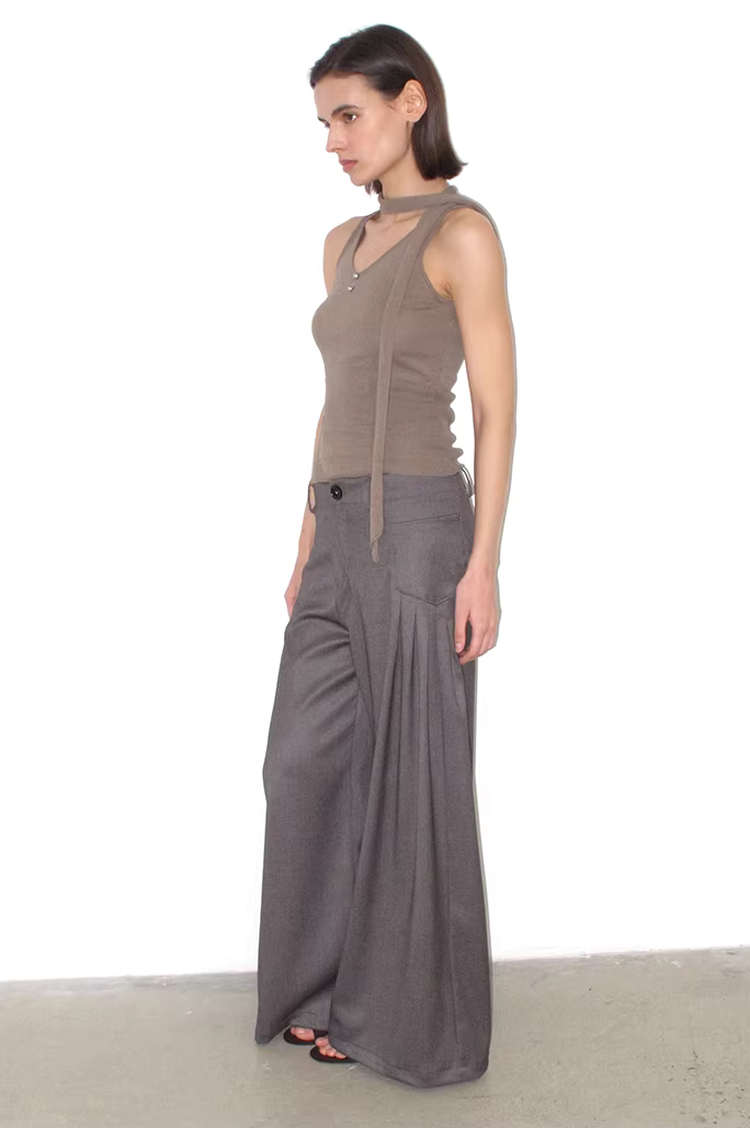 Pleated Wide Leg Trousers