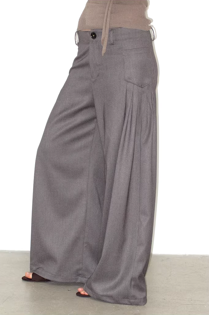 Pleated Wide Leg Trousers