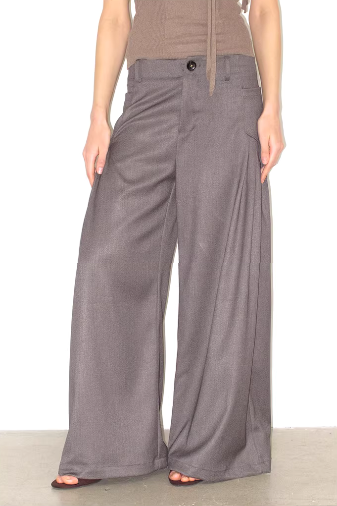 Pleated Wide Leg Trousers