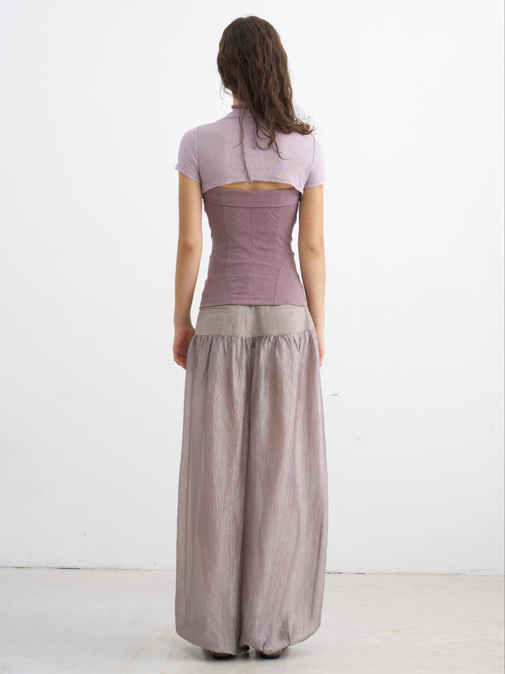 Sheer Balloon Trousers - Pink