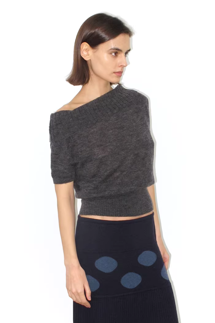 Foldover Wool Blend Top