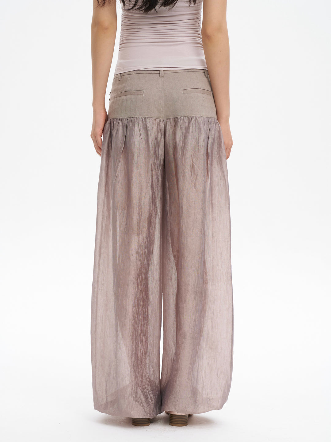 Sheer Balloon Trousers - Pink
