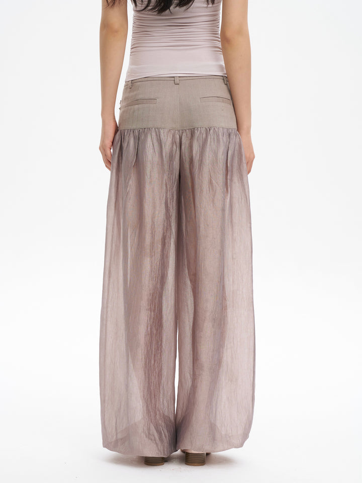 Sheer Balloon Trousers - Pink