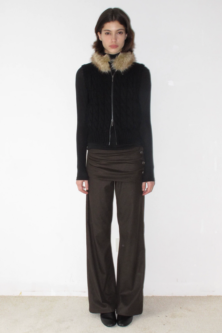 Button Detail Skirt Trousers