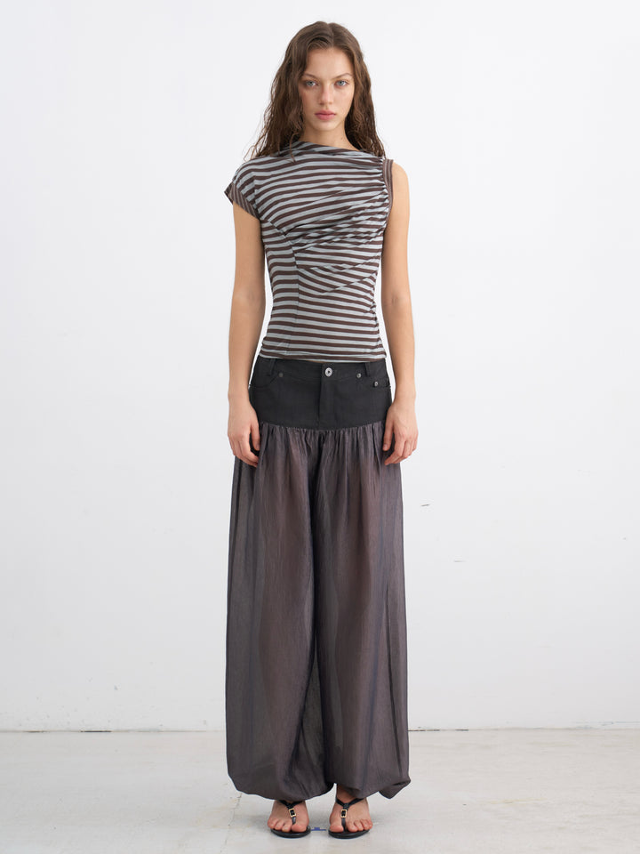 Sheer Balloon Trousers - Grey