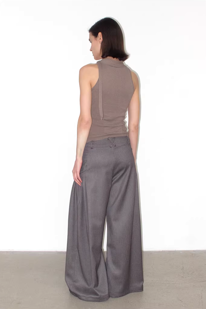 Pleated Wide Leg Trousers
