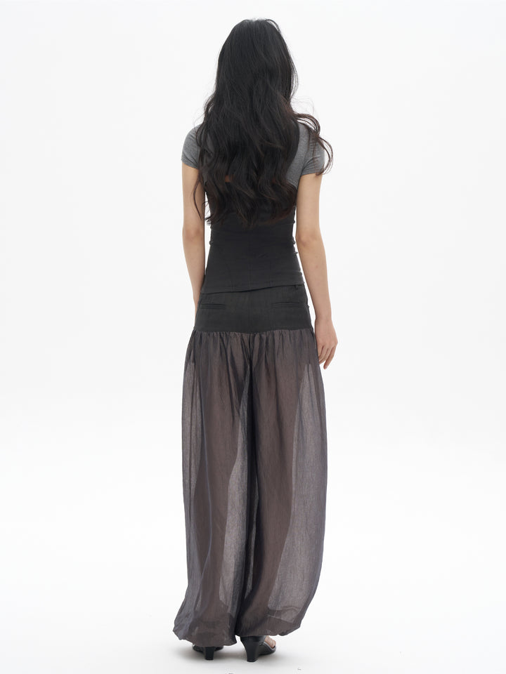 Layered Halter Neck Top - Grey