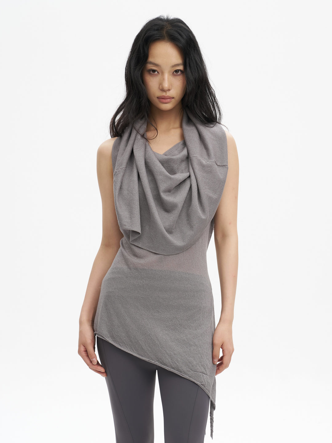 Draped Multi-Way Top - Grey