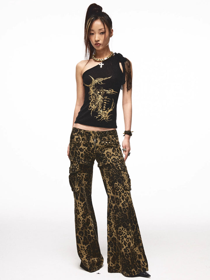 Leopard Print Detachable Jeans