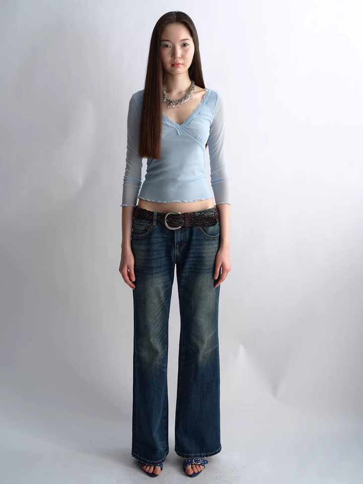 Low Rise Straight Leg Jeans