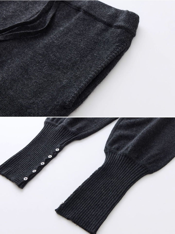 Button Detail Knit Trousers