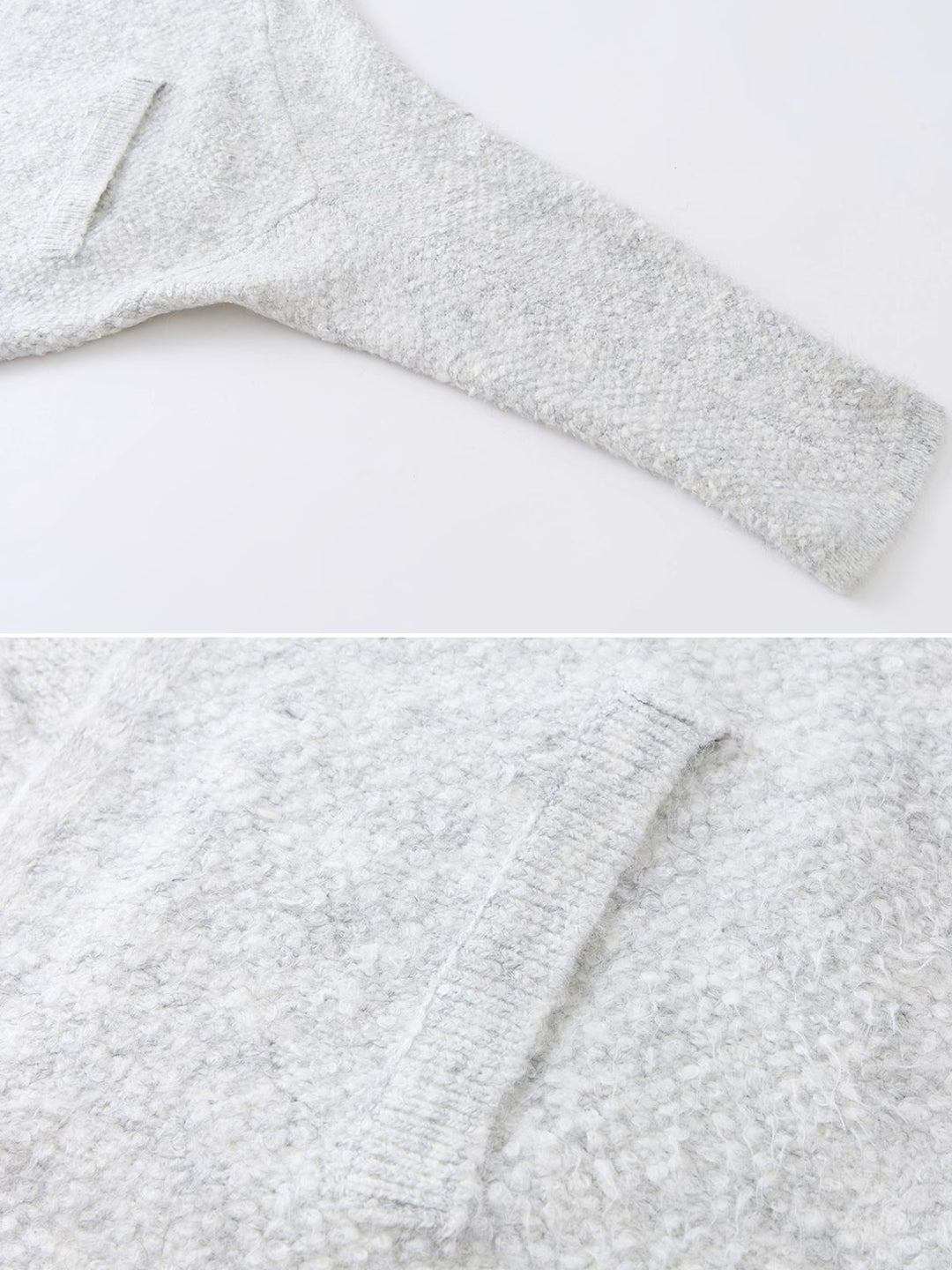 Boucle Knit Open Cardigan
