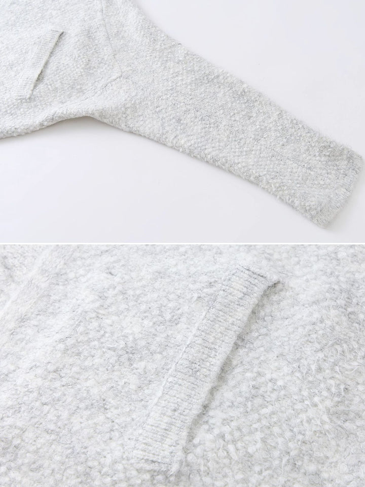 Boucle Knit Open Cardigan