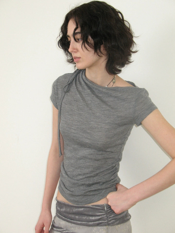 Tie Detail Wool Top