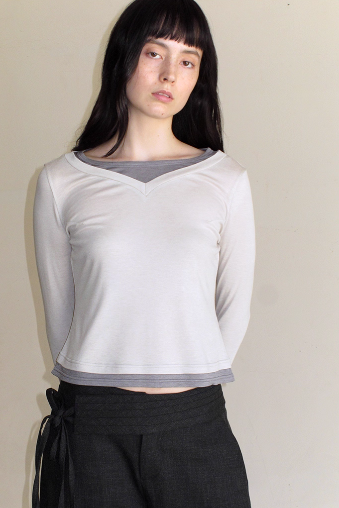 Faux Double Layer Top - Cream