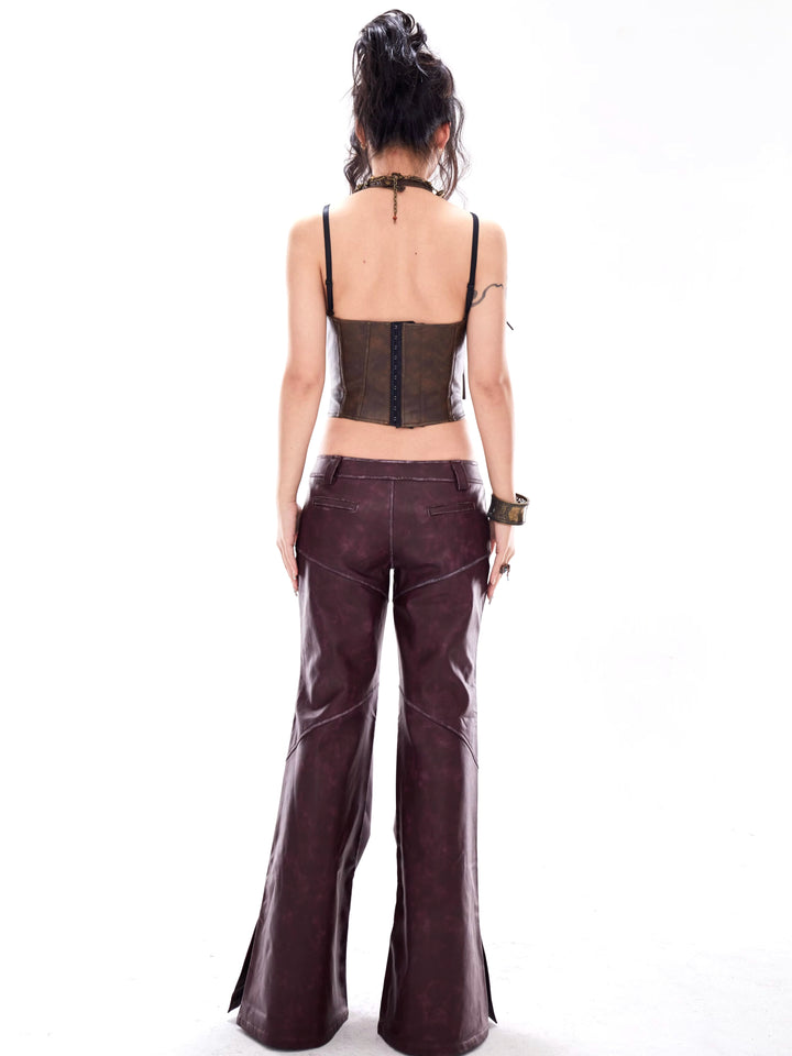 Studded Faux Leather Pants