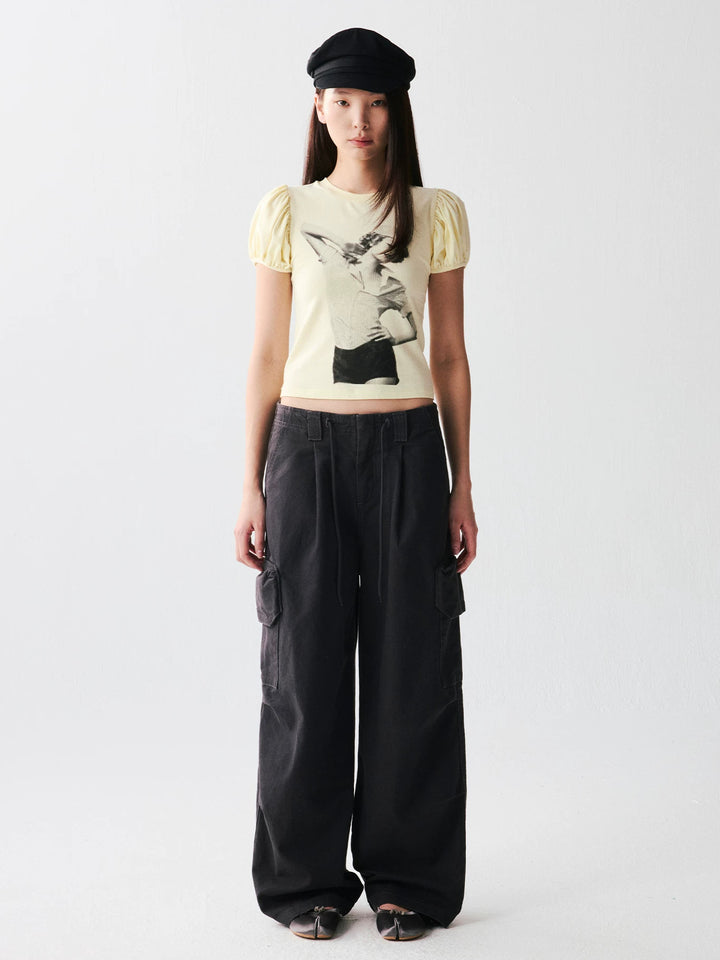 Cotton Drawstring Cargo Trousers