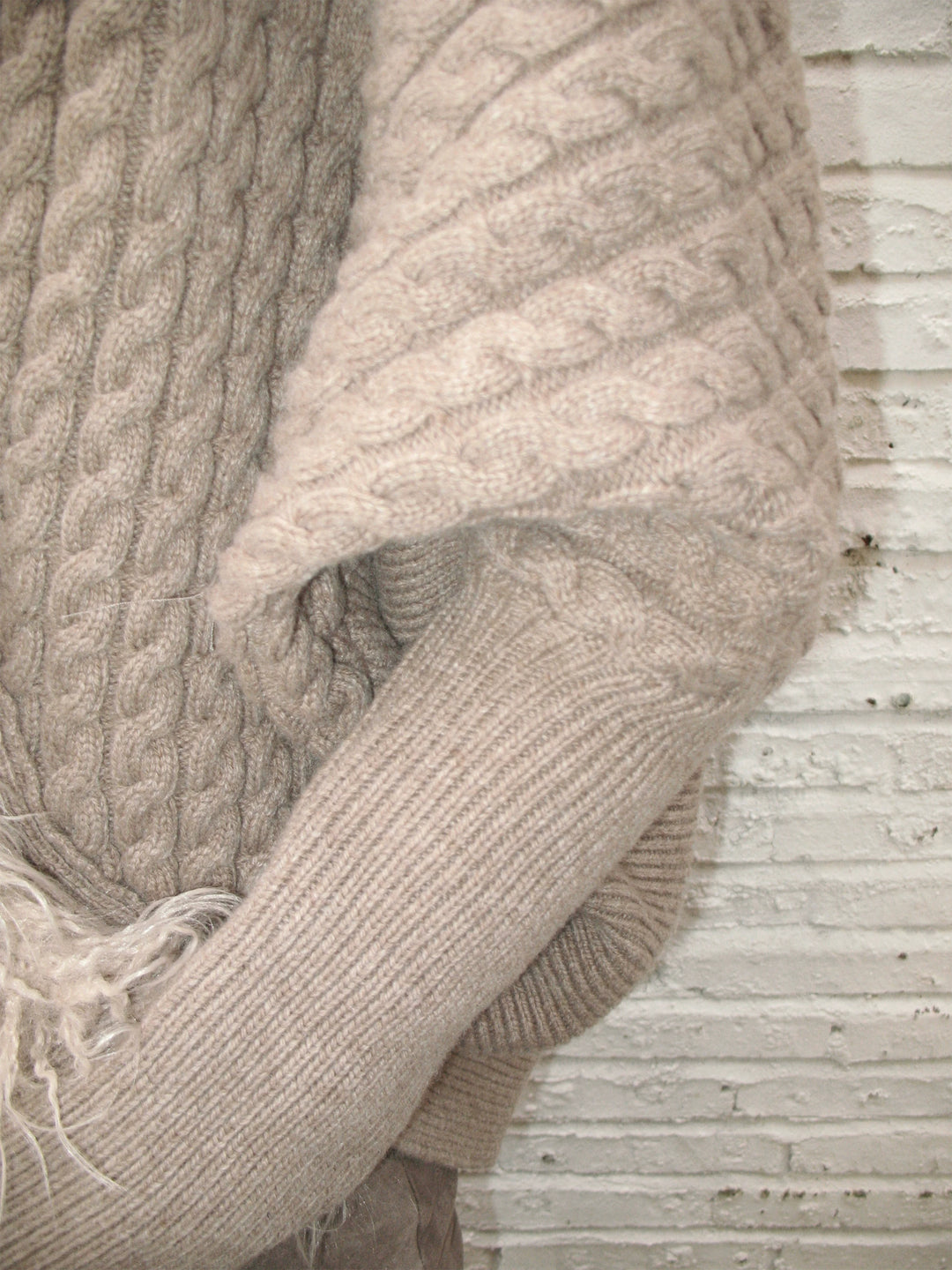 Faux Fur Trim Knit Cardigan