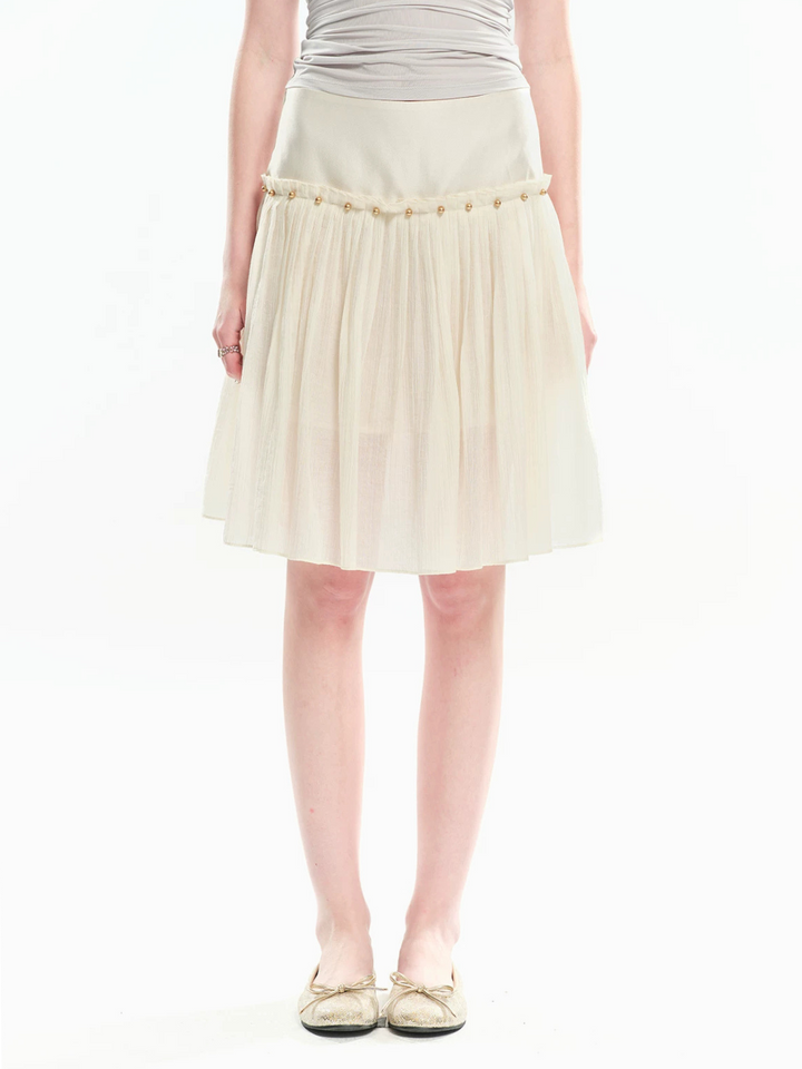 Drop Waist Pleated Skirt