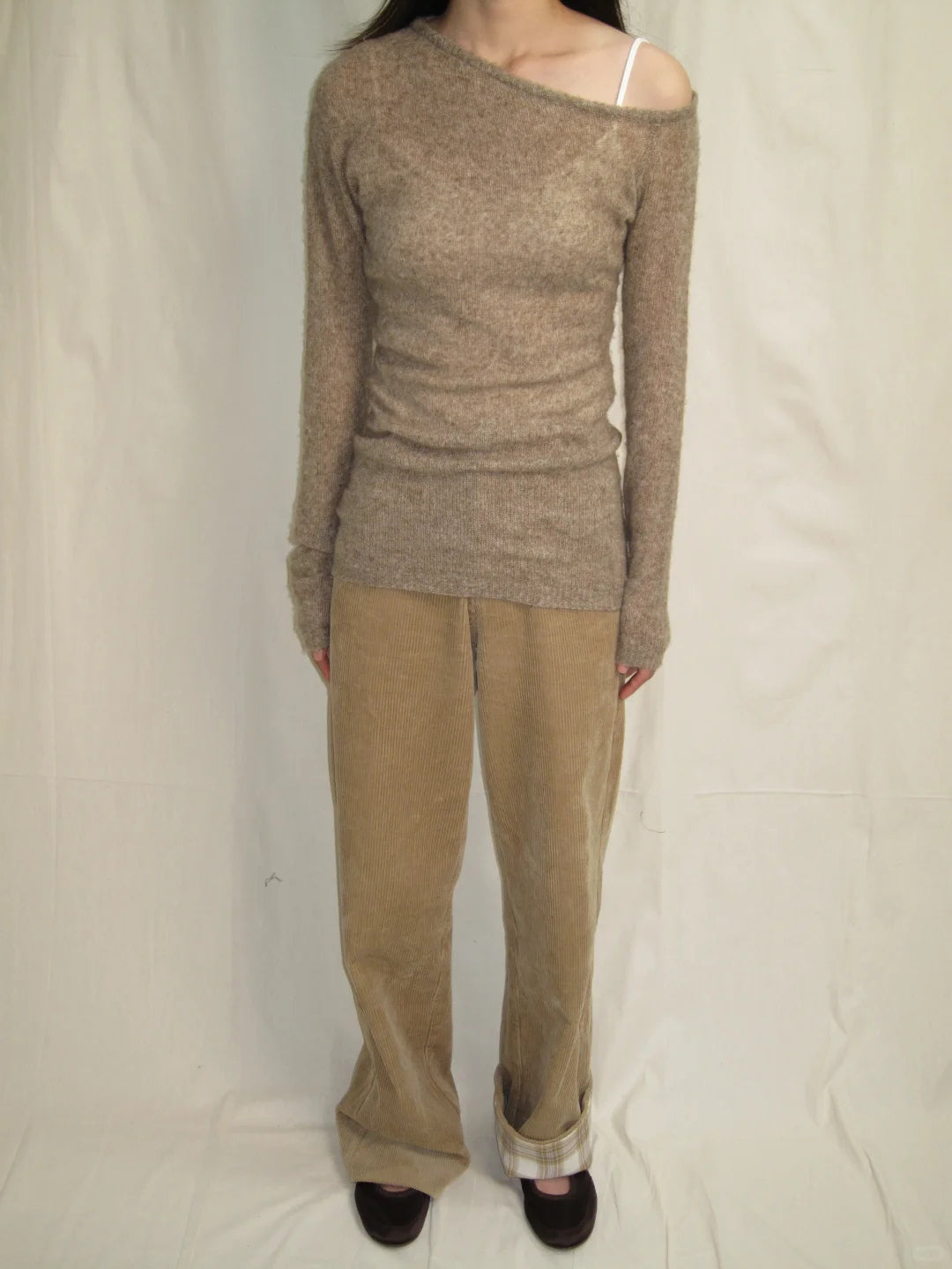 Asymmetric Neck Sweater