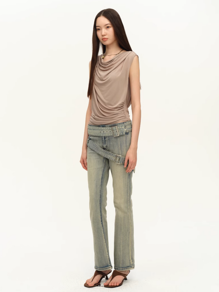 Draped Open Back Top