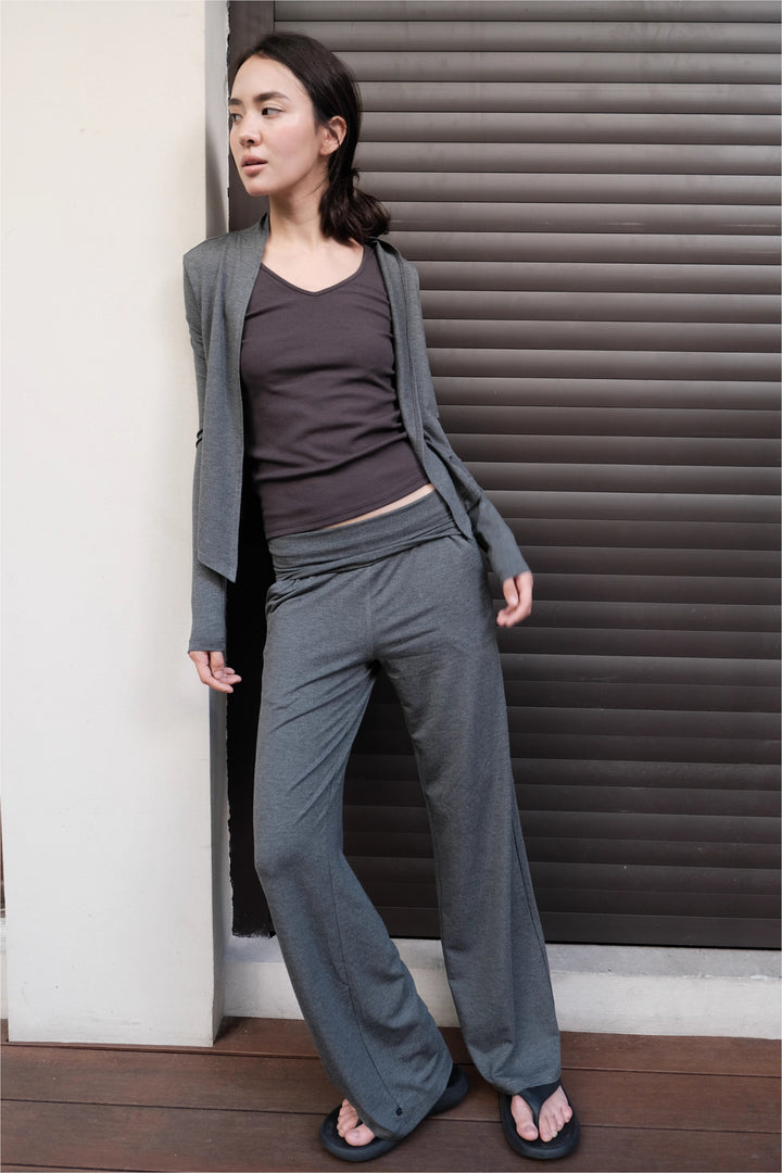Foldover Straight Leg Trousers