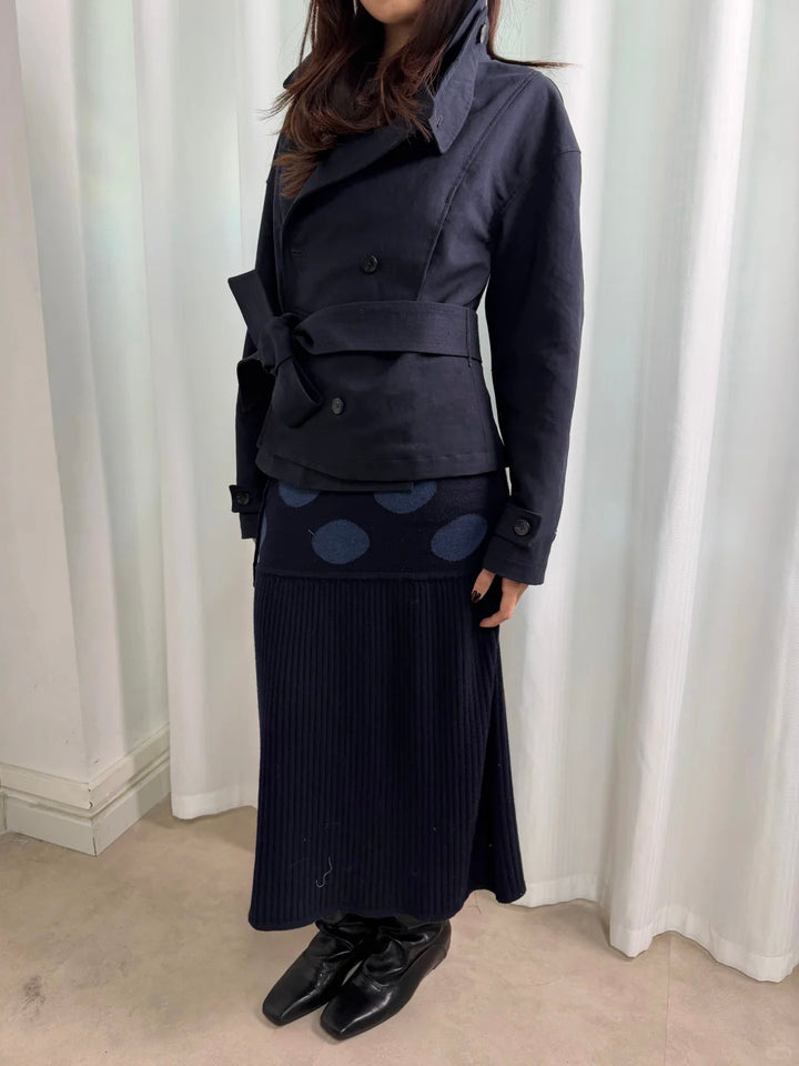 High Neck Short Trench Coat