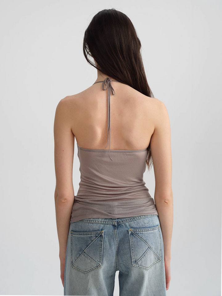 Bra Detail Halter Neck Top