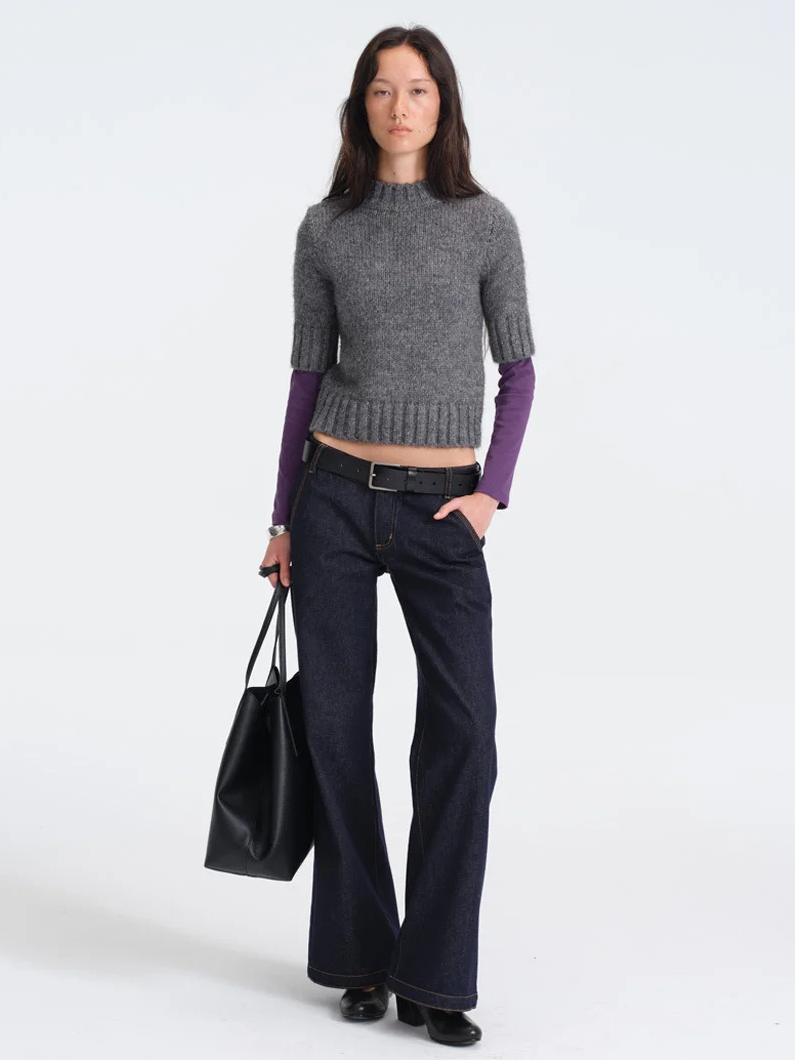 High Neck Cropped Sweater
