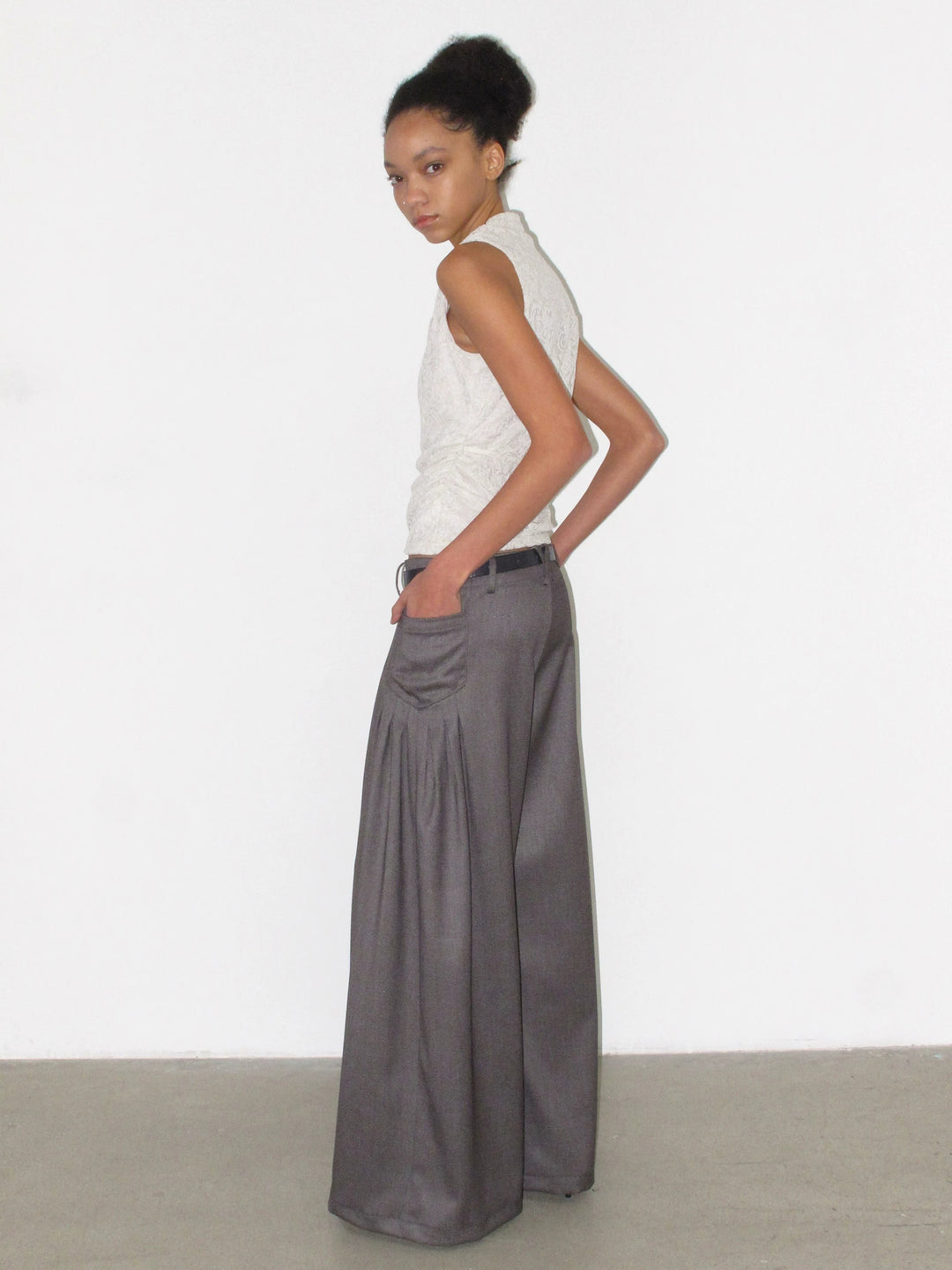 Pleated Wide Leg Trousers
