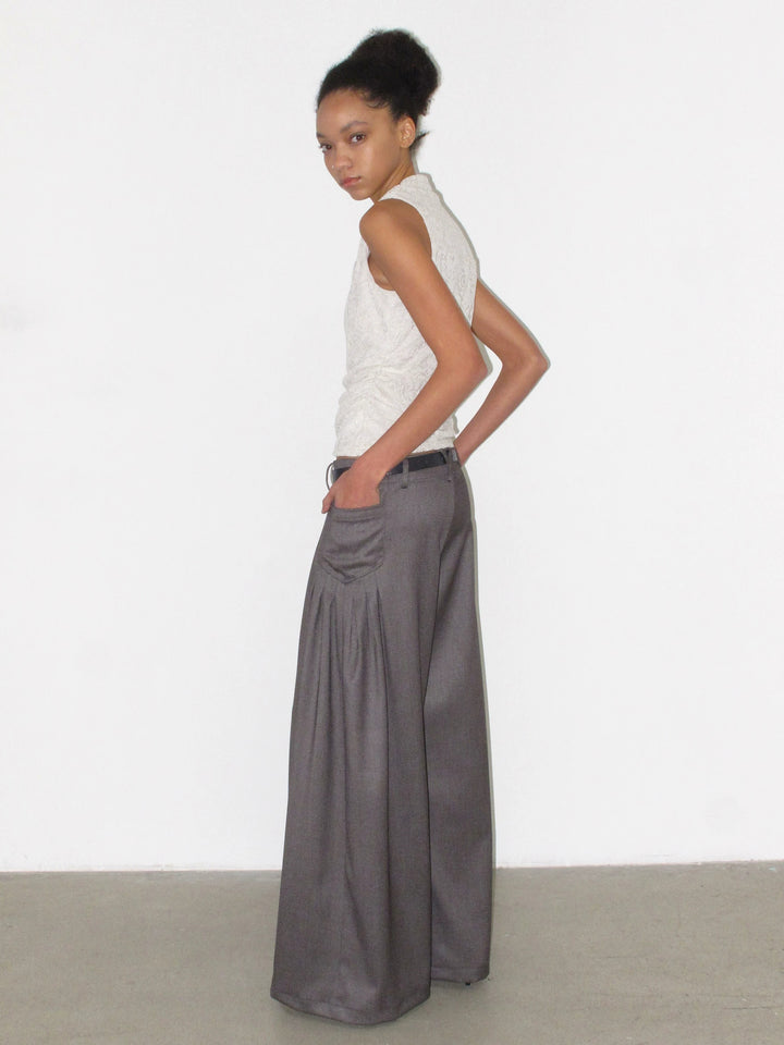 Pleated Wide Leg Trousers