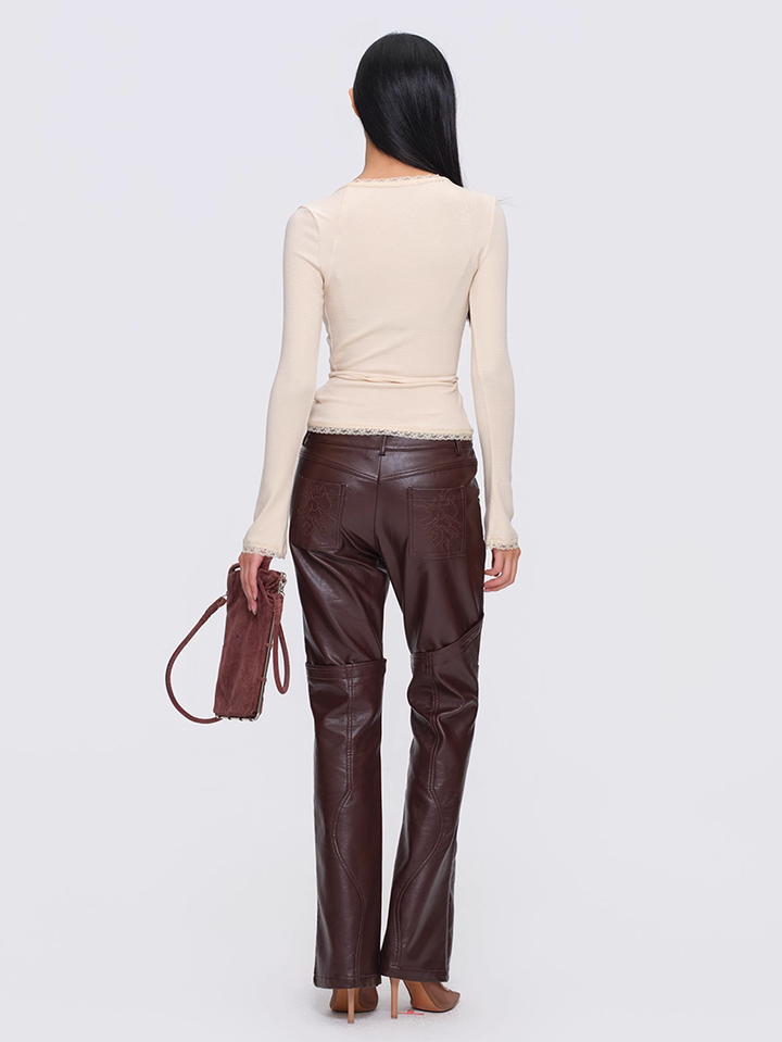 Lace Trim Wrap Cardigan - Cream