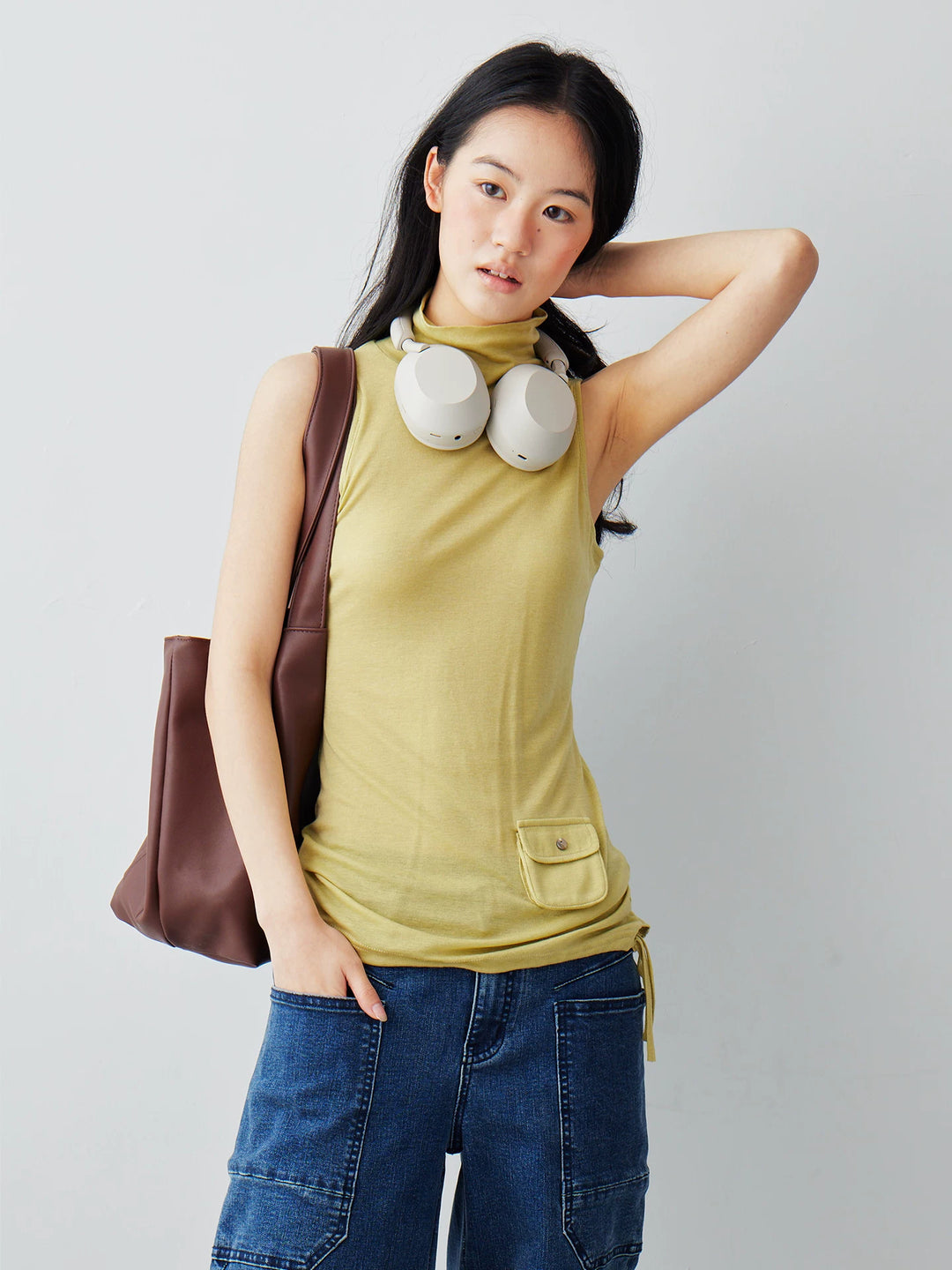 Pocket Detail Sleeveless Top