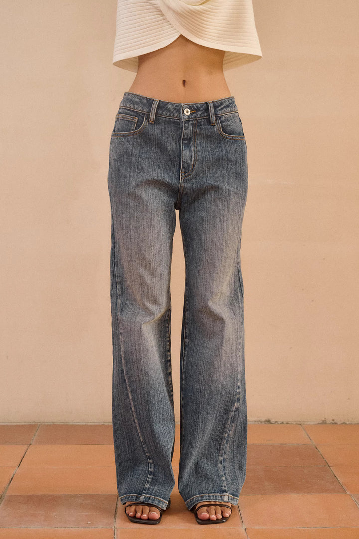 Twisted Seam Flared Jeans