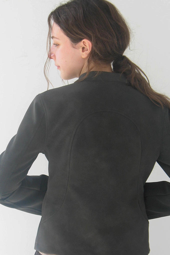 Double Zip Faux Leather Jacket