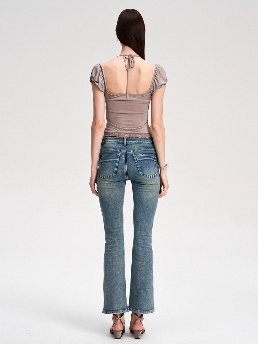 Lace Panel Button Up Top