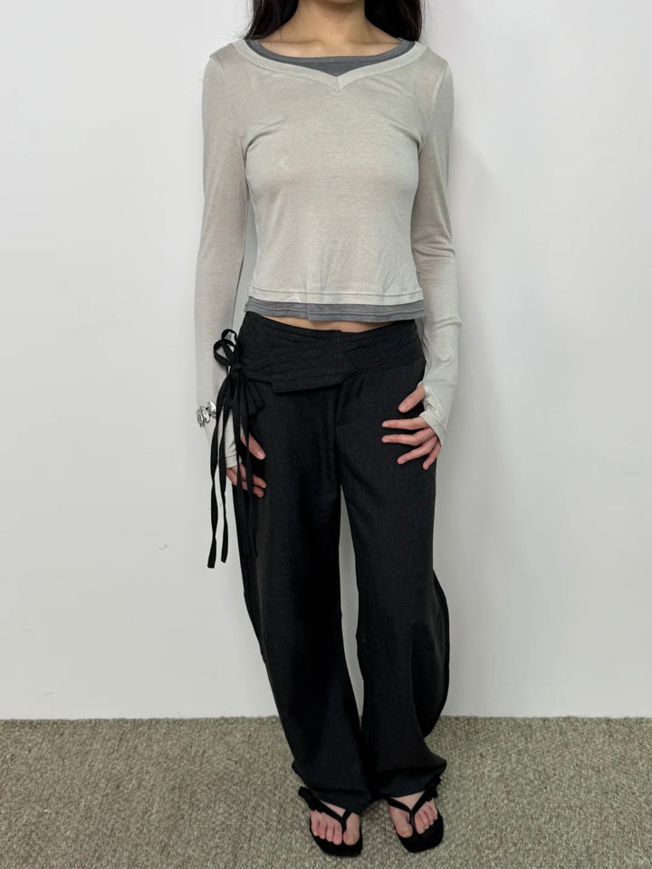 Faux Double Layer Top - Cream