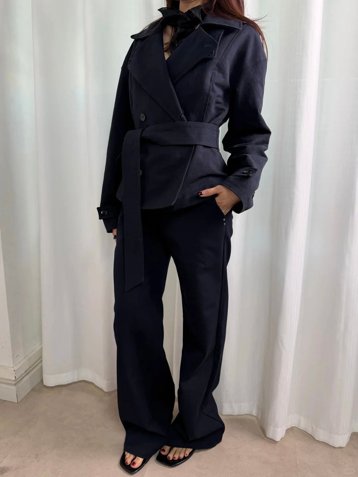 High Neck Short Trench Coat