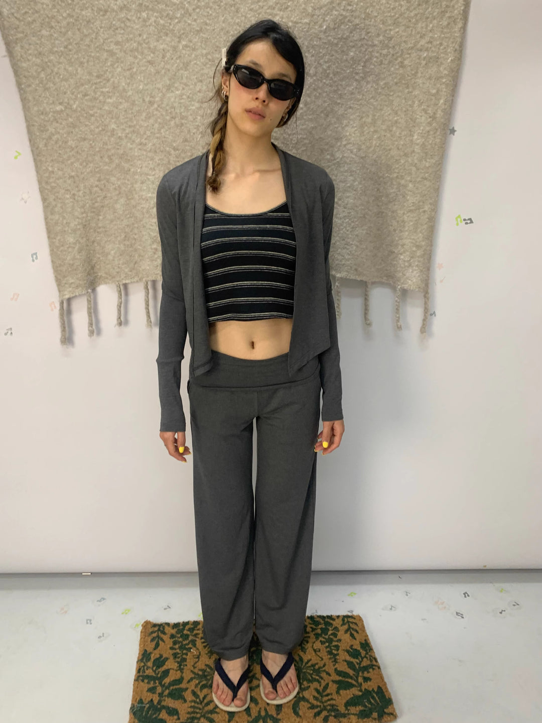 Foldover Straight Leg Trousers