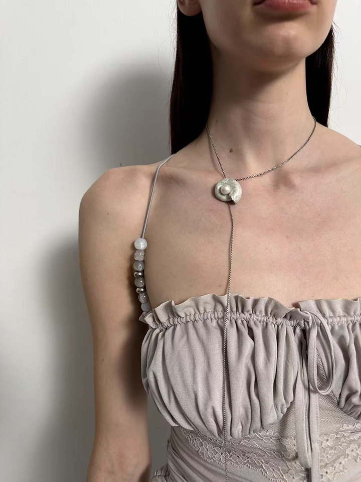 Beaded Detail Cami Top - Grey