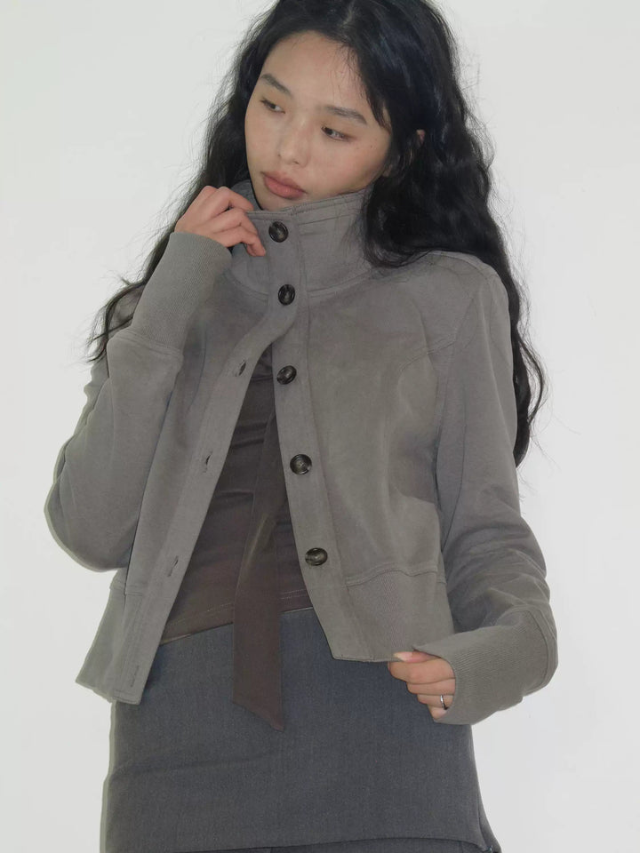 High Neck Cropped Jacket