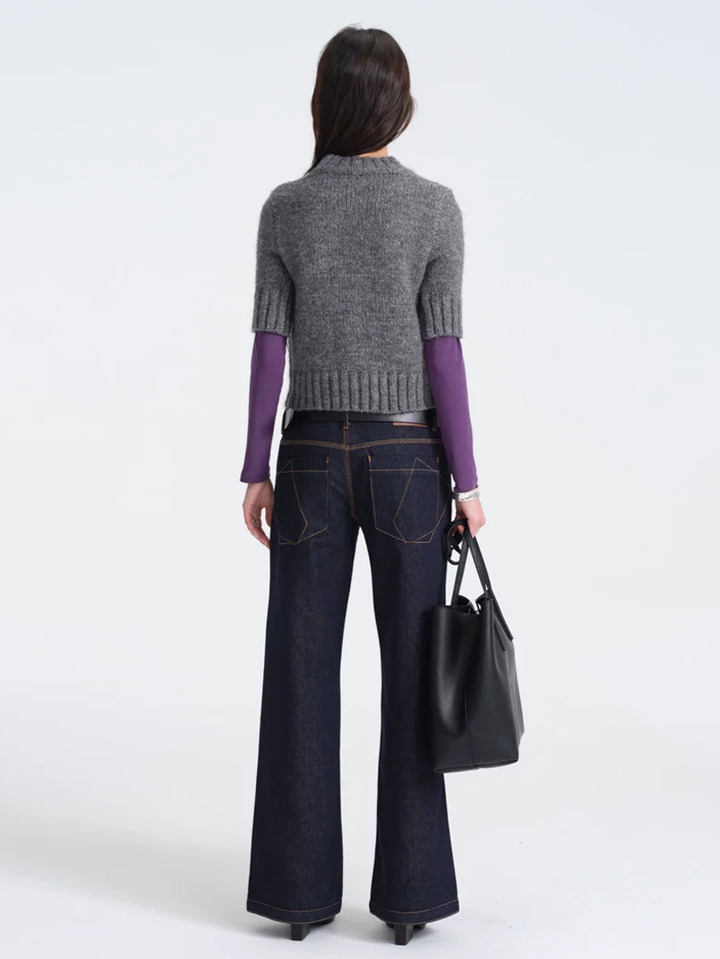 High Neck Cropped Sweater